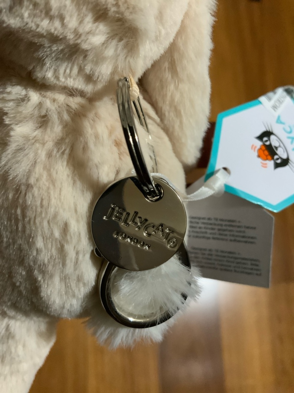 Jellycat Smudge Rabbit Bag Charm JELLYCAT Bunny Charm keychain BEIGE - Picture 2 of 6